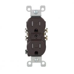 Leviton 15 Amp Tamper-Resistant Duplex Outlet, Brown
