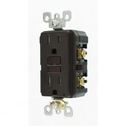 Leviton 15 Amp 125-Volt Duplex SmarTest Self-Test SmartlockPro Tamper Resistant GFCI Outlet, Brown -Surge Protectors Sales Store brown leviton electrical outlets receptacles r90 gftr1 00k 1d 1000