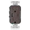 Leviton 15 Amp Decora Type A and C USB Charger Tamper-Resistant Outlet, Brown
