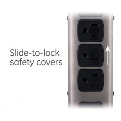 5-Outlet 2-USB Designer Surge Protector, Brushed Nickel -Surge Protectors Sales Store brushed nickel ge surge protectors 30572 1f 1000