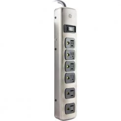6-Outlet 300-Jouels Surge Protector with 4 ft. Cord in Brushed Nickel -Surge Protectors Sales Store brushed nickel ge surge protectors 34767 4f 1000