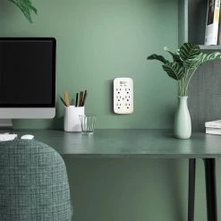 Commercial Electric 6-Outlet Wall Mounted Surge Protector, White -Surge Protectors Sales Store commercial electric surge protectors la 9a 8 4f 1000