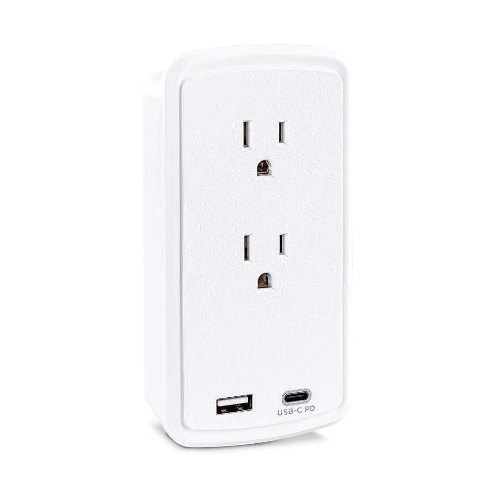 CyberPower 2-Outlet Surge Protector USB-A USB-C Wall Tap 4 CyberPower 2-Outlet Surge Protector USB-A USB-C Wall Tap - Image 4