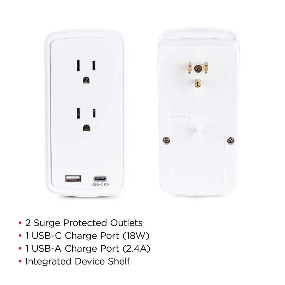 CyberPower 2-Outlet Surge Protector USB-A USB-C Wall Tap 5 CyberPower 2-Outlet Surge Protector USB-A USB-C Wall Tap - Image 5