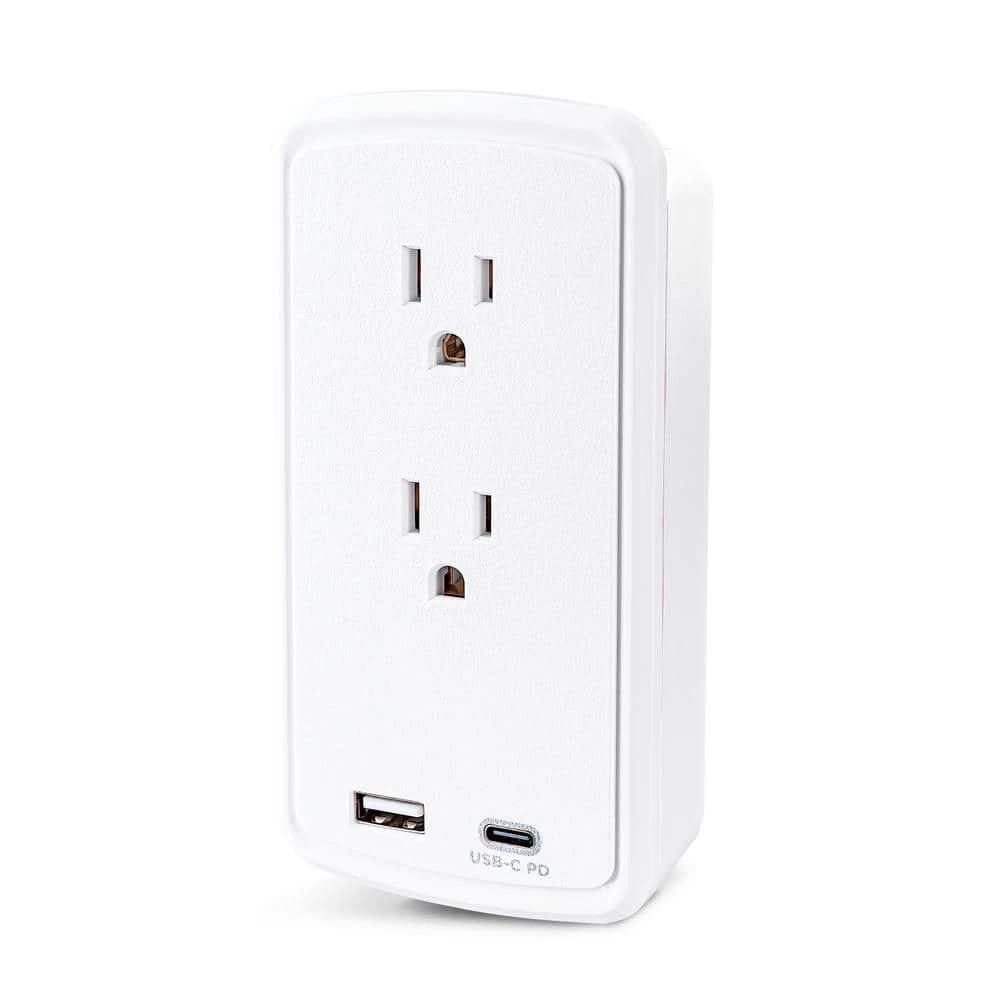 CyberPower 2-Outlet Surge Protector USB-A USB-C Wall Tap 2 CyberPower 2-Outlet Surge Protector USB-A USB-C Wall Tap - Image 2