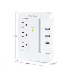 CyberPower 2 USB-A 1 USB-C 3-Outlet Wall Tap 14 CyberPower 2 USB-A 1 USB-C 3-Outlet Wall Tap -Surge Protectors Sales Store cyberpower surge protectors p3wsuc 1f 1000