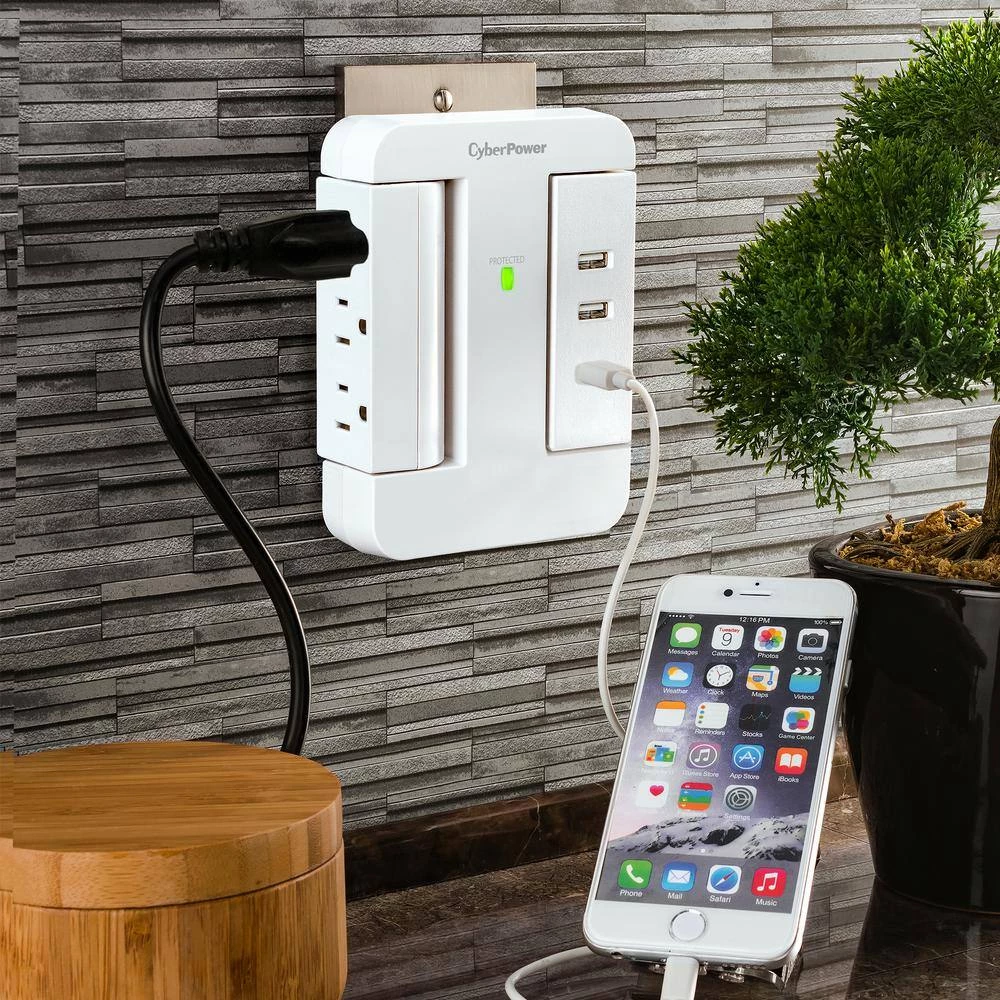 CyberPower 2 USB-A 1 USB-C 3-Outlet Wall Tap 8 CyberPower 2 USB-A 1 USB-C 3-Outlet Wall Tap - Image 8