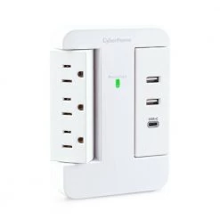 CyberPower 2 USB-A 1 USB-C 3-Outlet Wall Tap 10 CyberPower 2 USB-A 1 USB-C 3-Outlet Wall Tap -Surge Protectors Sales Store cyberpower surge protectors p3wsuc 40 1000
