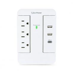 Surge Protectors Sales Store 42 CyberPower 2 USB-A 1 USB-C 3-Outlet Wall Tap