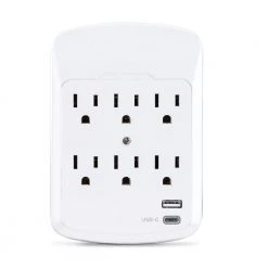 CyberPower 6-Outlet Surge Protector USB-A USB-C Wall Tap
