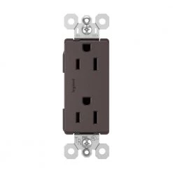 Legrand radiant 15 Amp 125-Volt Tamper Resistant Decorator Duplex Outlet, Dark Bronze