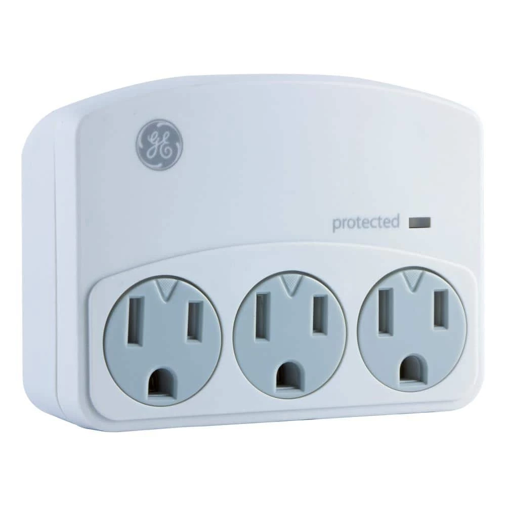 3-Outlet Surge Protector Wall Tap, White 4 3-Outlet Surge Protector Wall Tap, White - Image 4