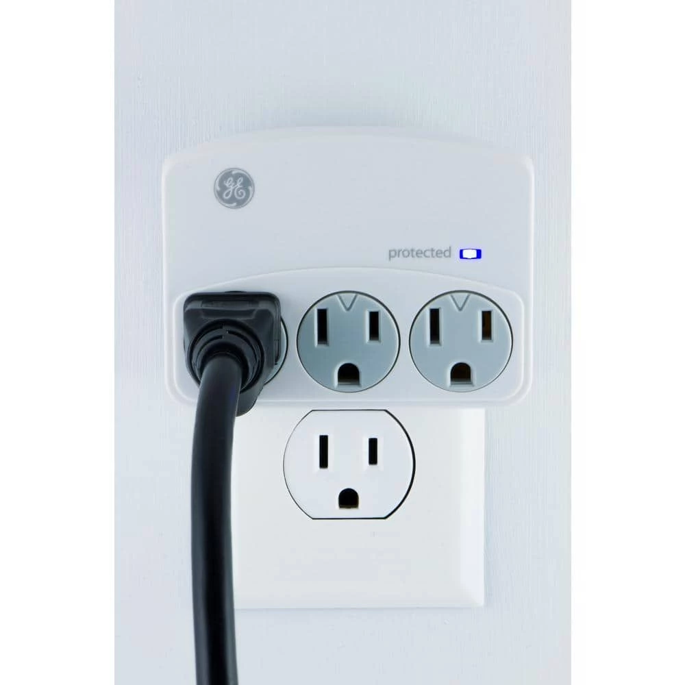 3-Outlet Surge Protector Wall Tap, White 3 3-Outlet Surge Protector Wall Tap, White - Image 3