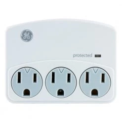 3-Outlet Surge Protector Wall Tap, White