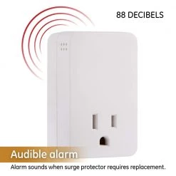 1-Outlet Surge Protector with End of Service Alarm, 1080J, White -Surge Protectors Sales Store ge surge protectors 38124 1f 1000