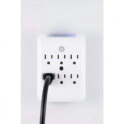 6-Outlet Pro Surge Protector Tap, White -Surge Protectors Sales Store ge surge protectors 38431 fa 1000