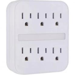 Grounded 6-Outlet Wall Tap Adapter Surge Protector with Night Light -Surge Protectors Sales Store ge surge protectors 41626 4f 1000