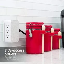 6-Outlet Side Access Surge Protector Wall Tap with Fabric Cover -Surge Protectors Sales Store ge surge protectors 43435 fa 1000