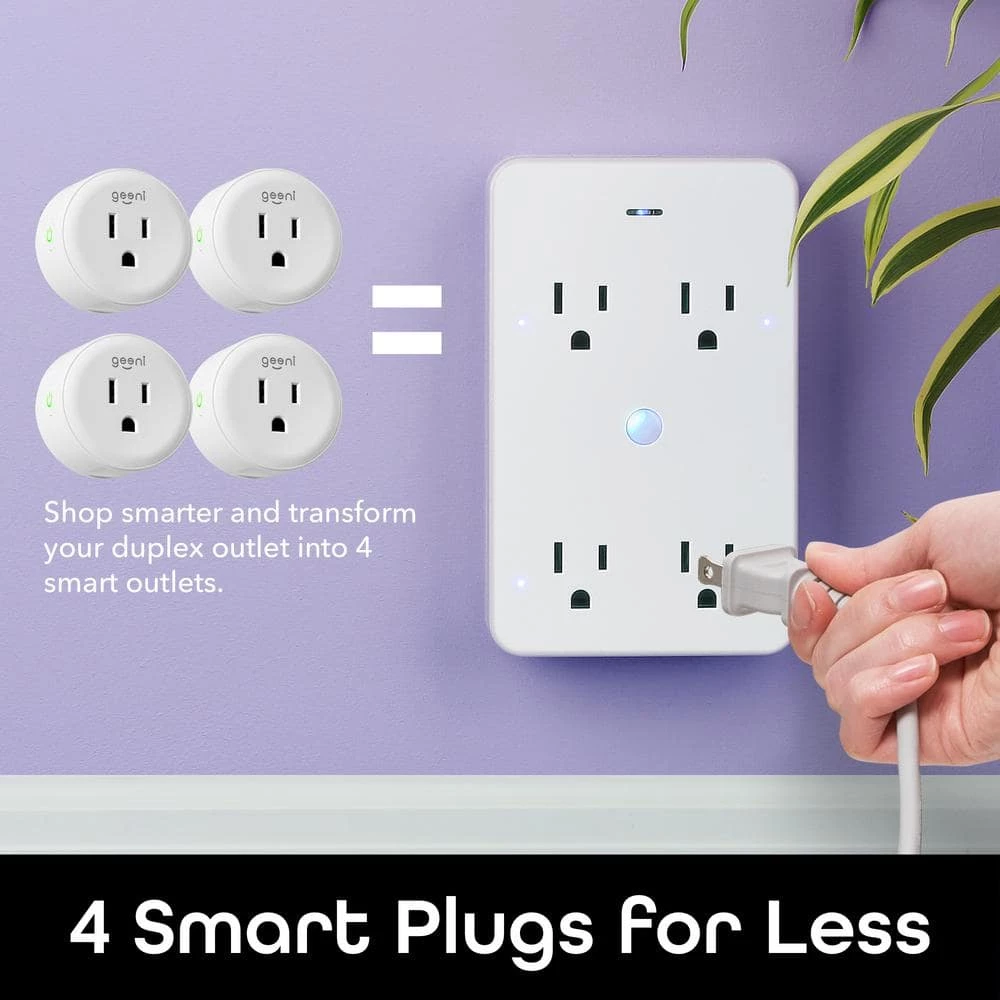 Geeni Smart Wi-Fi 4-Outlet Plug with Surge Protector - No Hub Required - Compatible with Alexa, Google Assistant 7 Geeni Smart Wi-Fi 4-Outlet Plug with Surge Protector - No Hub Required - Compatible with Alexa, Google Assistant - Image 7