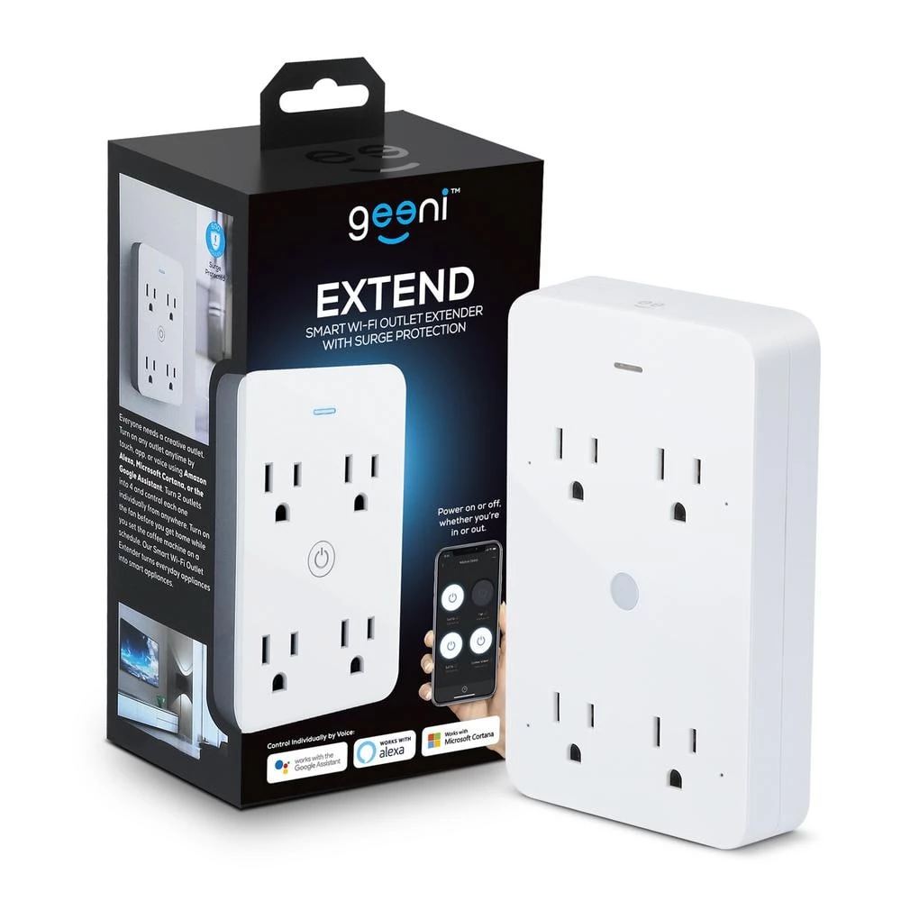 Geeni Smart Wi-Fi 4-Outlet Plug with Surge Protector - No Hub Required - Compatible with Alexa, Google Assistant 1 Geeni Smart Wi-Fi 4-Outlet Plug with Surge Protector - No Hub Required - Compatible with Alexa, Google Assistant