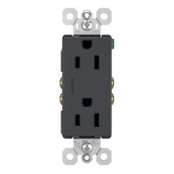 Legrand radiant 15 Amp 125-Volt Tamper Resistant Decorator Duplex Outlet, Graphite