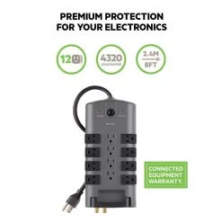Belkin Pivot Plug Surge Protector, 12 Outlets, 8 ft. Cord 7 Belkin Pivot Plug Surge Protector, 12 Outlets, 8 ft. Cord -Surge Protectors Sales Store gray belkin surge protectors bp112230 08 4f 1000