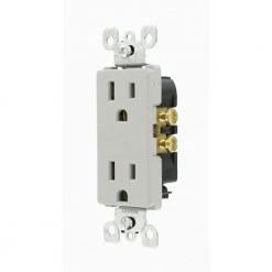 Leviton Decora 15 Amp Residential Grade Self Grounding Duplex Outlet, Gray 7 Leviton Decora 15 Amp Residential Grade Self Grounding Duplex Outlet, Gray -Surge Protectors Sales Store gray leviton electrical outlets receptacles r54 05325 0gs 40 1000