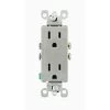 Leviton Decora 15 Amp Residential Grade Self Grounding Duplex Outlet, Gray