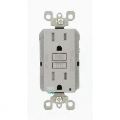 Leviton 15 Amp 125-Volt Duplex Self-Test Tamper Resistant/Weather Resistant GFCI Outlet, Gray (10-Pack)