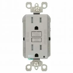 Leviton 15 Amp 125-Volt Duplex Self-Test Tamper Resistant/Weather Resistant GFCI Outlet, Gray (3-Pack)