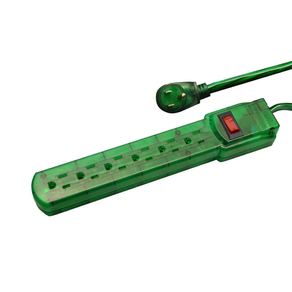 Go Green Power 3 ft. Cord Green 6-Outlet Translucent Designer Series Surge Protector (160 Joules) 1 Go Green Power 3 ft. Cord Green 6-Outlet Translucent Designer Series Surge Protector (160 Joules)