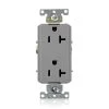 Leviton Decora Plus 20 Amp Industrial Grade Duplex Outlet, Gray