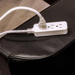 Cordinate 10 ft. 16/3 Designer 250J 3 -Outlet Surge Protector Power Strip, White -Surge Protectors Sales Store grey white cordinate surge protectors 37914 44 1000