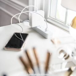 Cordinate 10 ft. 16/3 Designer 250J 3 -Outlet Surge Protector Power Strip, White -Surge Protectors Sales Store grey white cordinate surge protectors 37914 76 1000