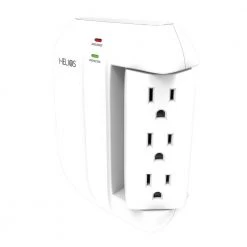 Helios 5-Outlet Wall Tap Surge Protector with 2 USB Charging Ports -Surge Protectors Sales Store helios surge protectors as hp 5r c3 1000