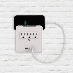 Ijoy Power 3-Outlet Wall Mount Surge Protector with 2-USB, White 5 Ijoy Power 3-Outlet Wall Mount Surge Protector with 2-USB, White -Surge Protectors Sales Store ijoy surge protectors ijotpb01 4f 1000