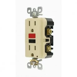 Leviton 15 Amp Self-Test SmartlockPro Slim Duplex GFCI Outlet, Ivory (3-Pack) -Surge Protectors Sales Store ivory leviton electrical outlets receptacles m11 gfnt1 r3i 1d 1000