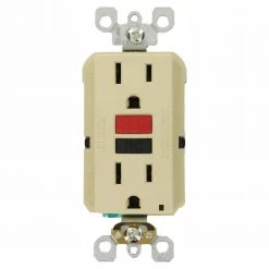 Leviton 15 Amp Self-Test SmartlockPro Slim Duplex GFCI Outlet, Ivory (3-Pack)
