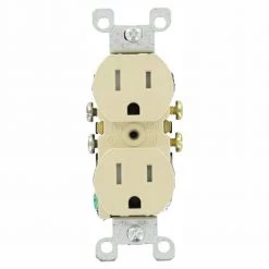Leviton 15 Amp Tamper Resistant Duplex Outlet, Ivory (10-Pack)