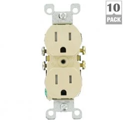 Leviton 15 Amp Tamper Resistant Duplex Outlet, Ivory (10-Pack) 11 Leviton 15 Amp Tamper Resistant Duplex Outlet, Ivory (10-Pack) -Surge Protectors Sales Store ivory leviton electrical outlets receptacles m21 t5320 imp 66 1000