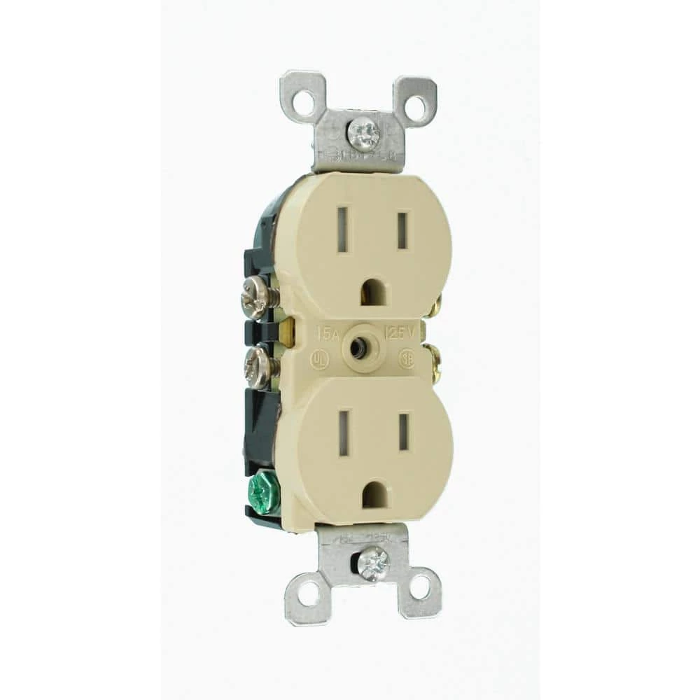 Leviton 15 Amp Tamper Resistant Duplex Outlet, Ivory (10-Pack) 2 Leviton 15 Amp Tamper Resistant Duplex Outlet, Ivory (10-Pack) - Image 2