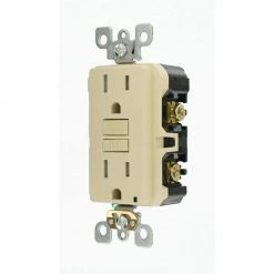 Leviton 15 Amp 125-Volt SmarTest Self-Test SmartlockPro Tamper Resistant GFCI Duplex Outlet, Ivory (3-Pack) -Surge Protectors Sales Store ivory leviton electrical outlets receptacles m91 gftr1 03i 1d 1000