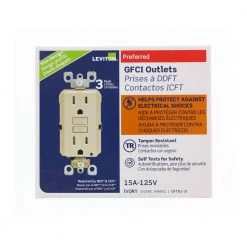 Leviton 15 Amp 125-Volt SmarTest Self-Test SmartlockPro Tamper Resistant GFCI Duplex Outlet, Ivory (3-Pack) -Surge Protectors Sales Store ivory leviton electrical outlets receptacles m91 gftr1 03i 77 1000