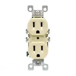Leviton 15 Amp CO/ALR Duplex Outlet, Ivory