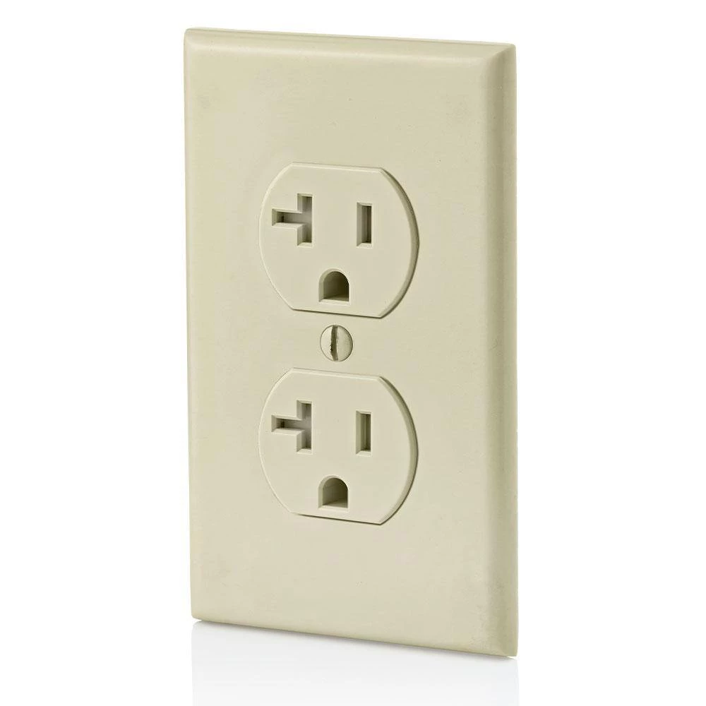 Leviton 20 Amp Residential Grade Self Grounding Tamper Resistant Duplex Outlet, Ivory 5 Leviton 20 Amp Residential Grade Self Grounding Tamper Resistant Duplex Outlet, Ivory - Image 5