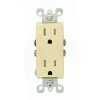 Leviton Decora 15 Amp Tamper Resistant Power Duplex Outlet, Ivory