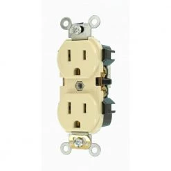 Leviton 15 Amp Industrial Grade Narrow-Body Duplex Outlet, Ivory 7 Leviton 15 Amp Industrial Grade Narrow-Body Duplex Outlet, Ivory -Surge Protectors Sales Store ivory leviton electrical outlets receptacles r71 05252 0is 40 1000