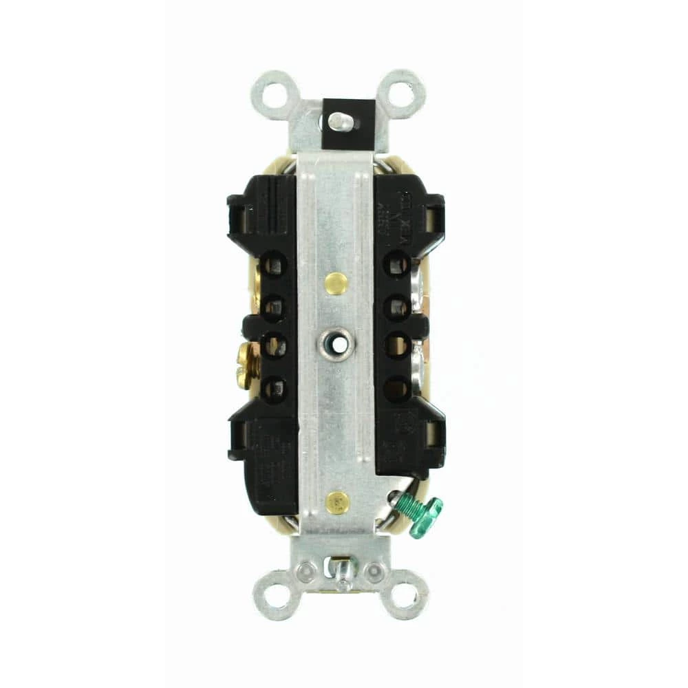 Leviton 15 Amp Industrial Grade Narrow-Body Duplex Outlet, Ivory 4 Leviton 15 Amp Industrial Grade Narrow-Body Duplex Outlet, Ivory - Image 4