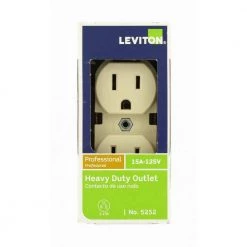 Leviton 15 Amp Industrial Grade Narrow-Body Duplex Outlet, Ivory 9 Leviton 15 Amp Industrial Grade Narrow-Body Duplex Outlet, Ivory -Surge Protectors Sales Store ivory leviton electrical outlets receptacles r71 05252 0is fa 1000