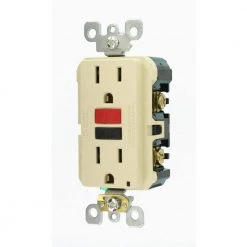 Leviton 15 Amp Self-Test SmartlockPro Slim Duplex GFCI Outlet, Ivory -Surge Protectors Sales Store ivory leviton electrical outlets receptacles r71 gfnt1 0ri 1d 1000